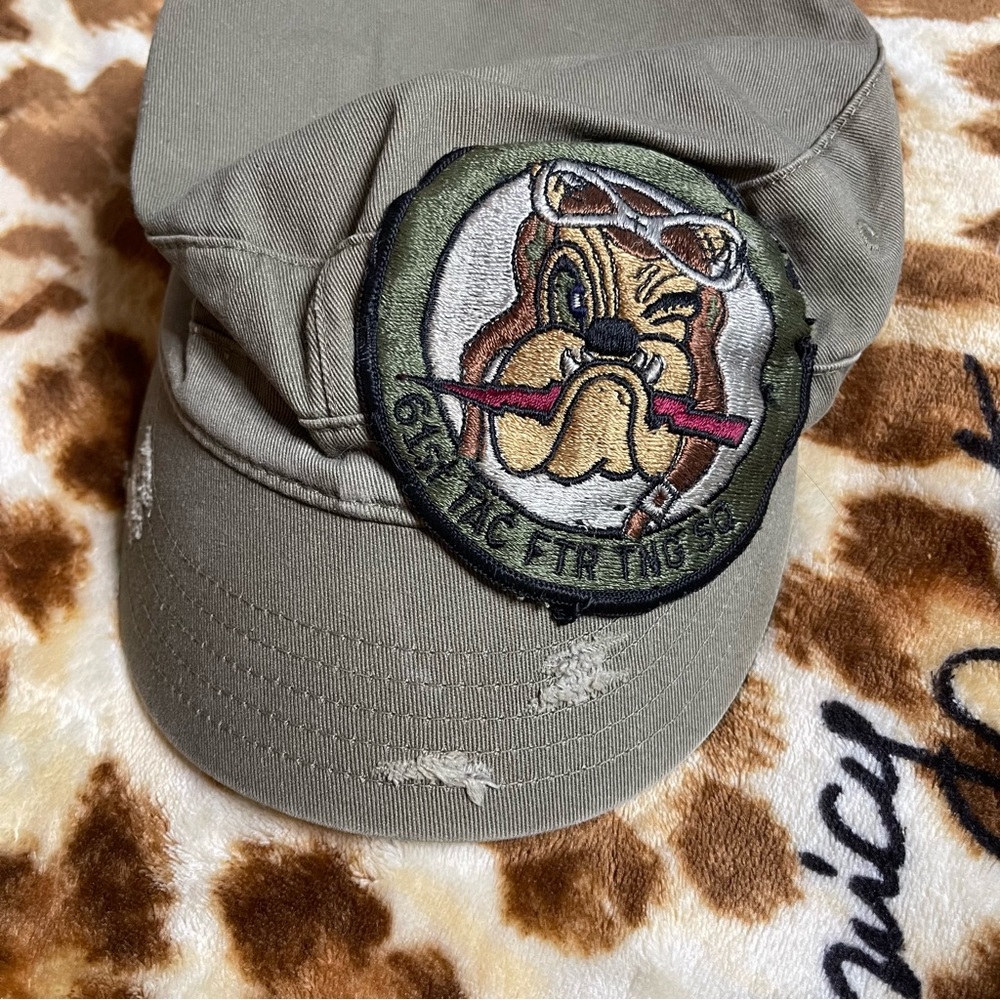 2000s Punk Indie Cap Hat with Bulldog Patch